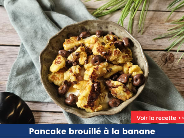 Pancake brouillé à la banane